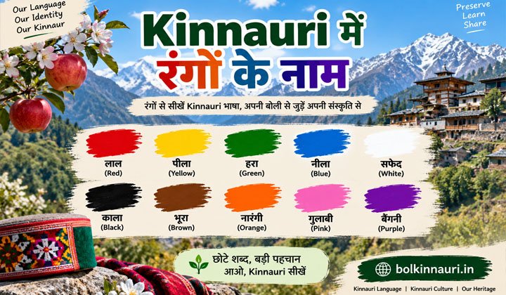 Kinnauri में रंगों के नाम: Hindi अर्थ और भाषा सीखने का आसान तरीका